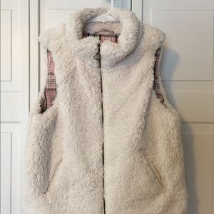 Urban Republic Cream Faux Wool Vest